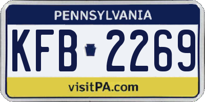 PA license plate KFB2269