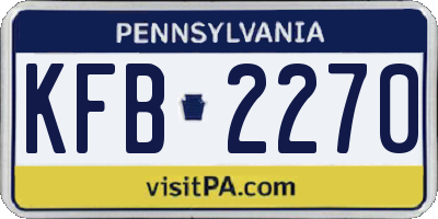 PA license plate KFB2270