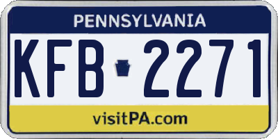 PA license plate KFB2271