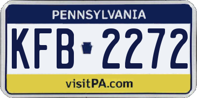 PA license plate KFB2272