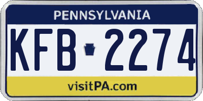 PA license plate KFB2274