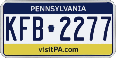 PA license plate KFB2277