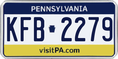PA license plate KFB2279