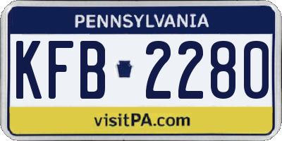 PA license plate KFB2280