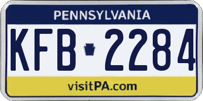 PA license plate KFB2284