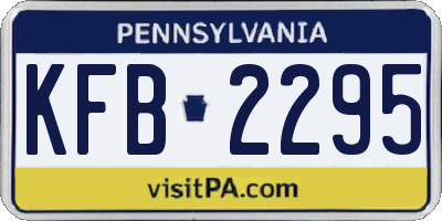 PA license plate KFB2295
