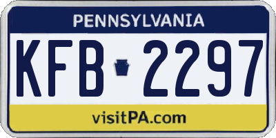 PA license plate KFB2297