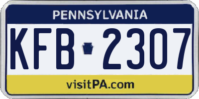 PA license plate KFB2307