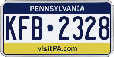 PA license plate KFB2328