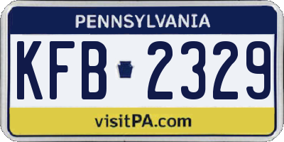 PA license plate KFB2329