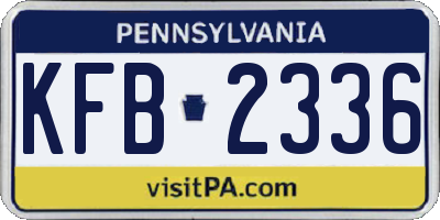 PA license plate KFB2336