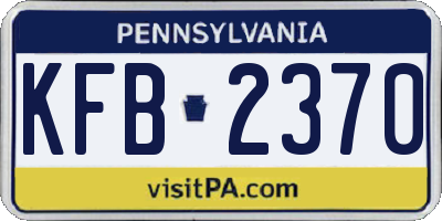 PA license plate KFB2370