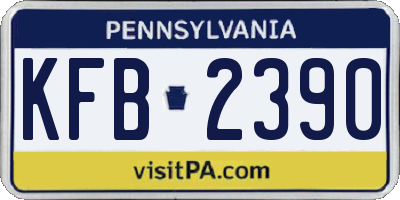 PA license plate KFB2390