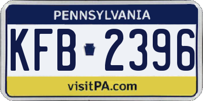 PA license plate KFB2396