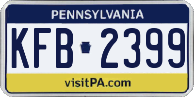 PA license plate KFB2399