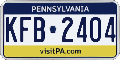 PA license plate KFB2404