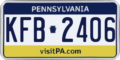 PA license plate KFB2406