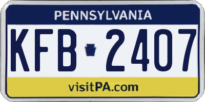 PA license plate KFB2407