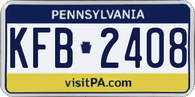 PA license plate KFB2408