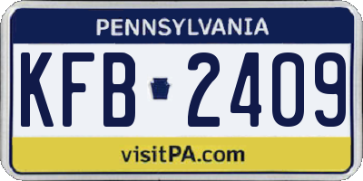 PA license plate KFB2409