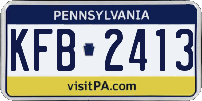 PA license plate KFB2413