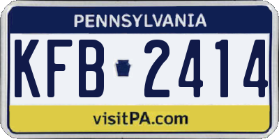 PA license plate KFB2414