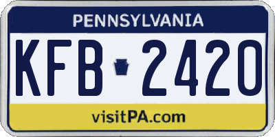 PA license plate KFB2420
