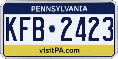 PA license plate KFB2423