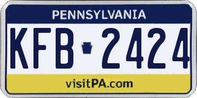 PA license plate KFB2424