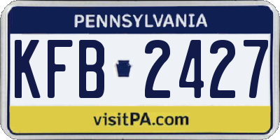 PA license plate KFB2427
