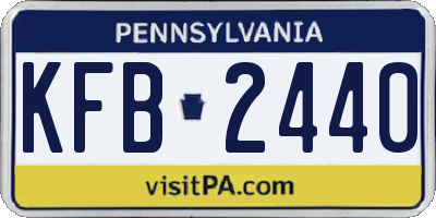 PA license plate KFB2440