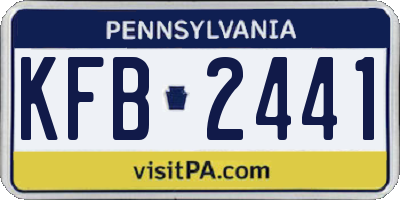 PA license plate KFB2441