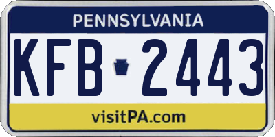 PA license plate KFB2443