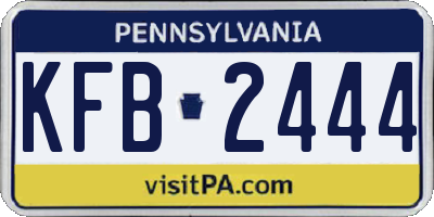 PA license plate KFB2444