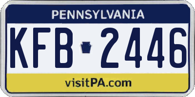 PA license plate KFB2446