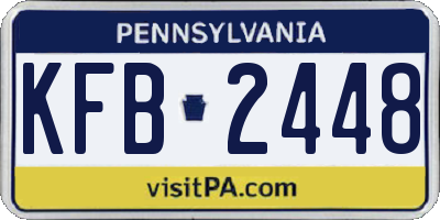 PA license plate KFB2448
