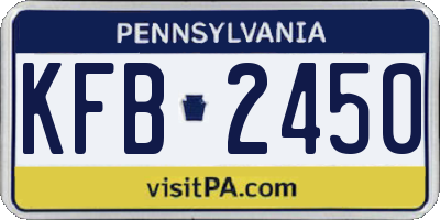 PA license plate KFB2450