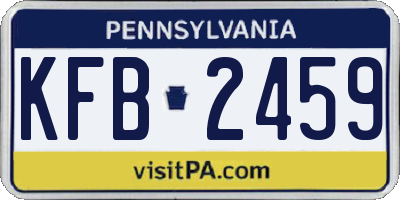 PA license plate KFB2459