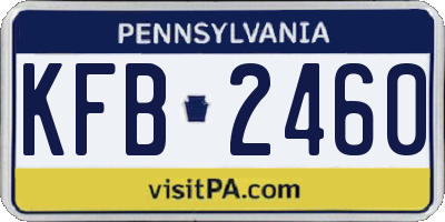 PA license plate KFB2460