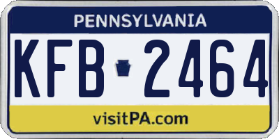 PA license plate KFB2464