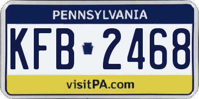 PA license plate KFB2468