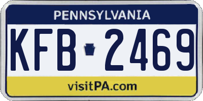 PA license plate KFB2469