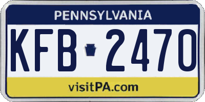 PA license plate KFB2470
