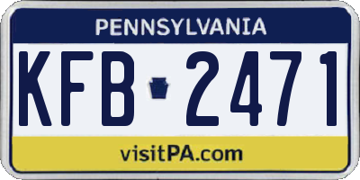 PA license plate KFB2471