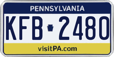 PA license plate KFB2480