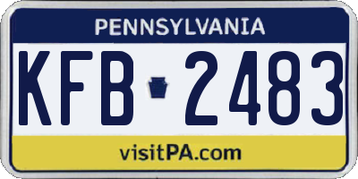 PA license plate KFB2483