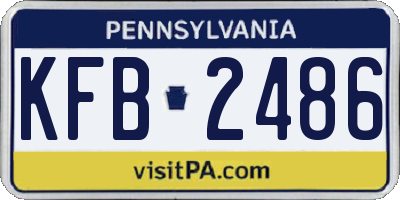 PA license plate KFB2486