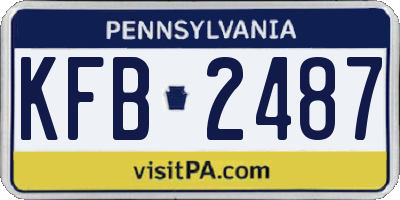 PA license plate KFB2487