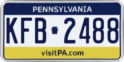 PA license plate KFB2488