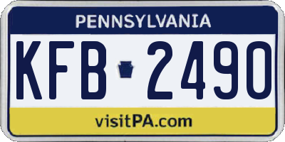 PA license plate KFB2490